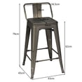 thumbnail image 3 of Juego de 4 taburetes de Bar Costway 43 X 43 X 79 cm Negro, 3 of 10
