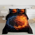 thumbnail image 3 of Manfei Boys Basketball Lover Bedding Comforter Set, Modern Sport Player Twin Comforter Sets, Modern Ball Game Reversible Bedding Set, Microfiber Bedroom Decor, 2-Piece, 3 of 9