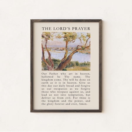 The Lord S Prayer Wall Art Vintage Christian Bible Verse Decor Religious Scripture Poster For Home Office Or Church Wall Art Modern Wall Decor