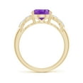 thumbnail image 2 of ANGARA Natural Solitaire 2.28 ct Amethyst Criss Cross Ring with Diamonds in 14K Yellow Gold for Women (Size-10x8mm) | February Birthstone, Anniversary, Jewelry Gift for Women | Natural Amethyst Ring, 2 of 9