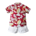 thumbnail image 3 of Kiplyki Kids Pants Boys Gentleman Bow Tie Floral Printed T-Shirt Tops+Shorts Outfits, 3 of 8