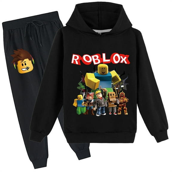 Boys Girls Tracksuit Roblox Pullover Hoodies and Sweatpants Set-Teen Long Sleeve Sweatshirt Hooded Suit