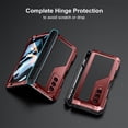 thumbnail image 3 of for Samsung Galaxy Z Fold 6 Metal Case with S Pen Holder, Military Rugged Heavy Duty Z Fold6 Case Built in Screen Protector Full-Body Drop Protection Kickstand Phone Case for Z Fold 6 - Red, 3 of 6