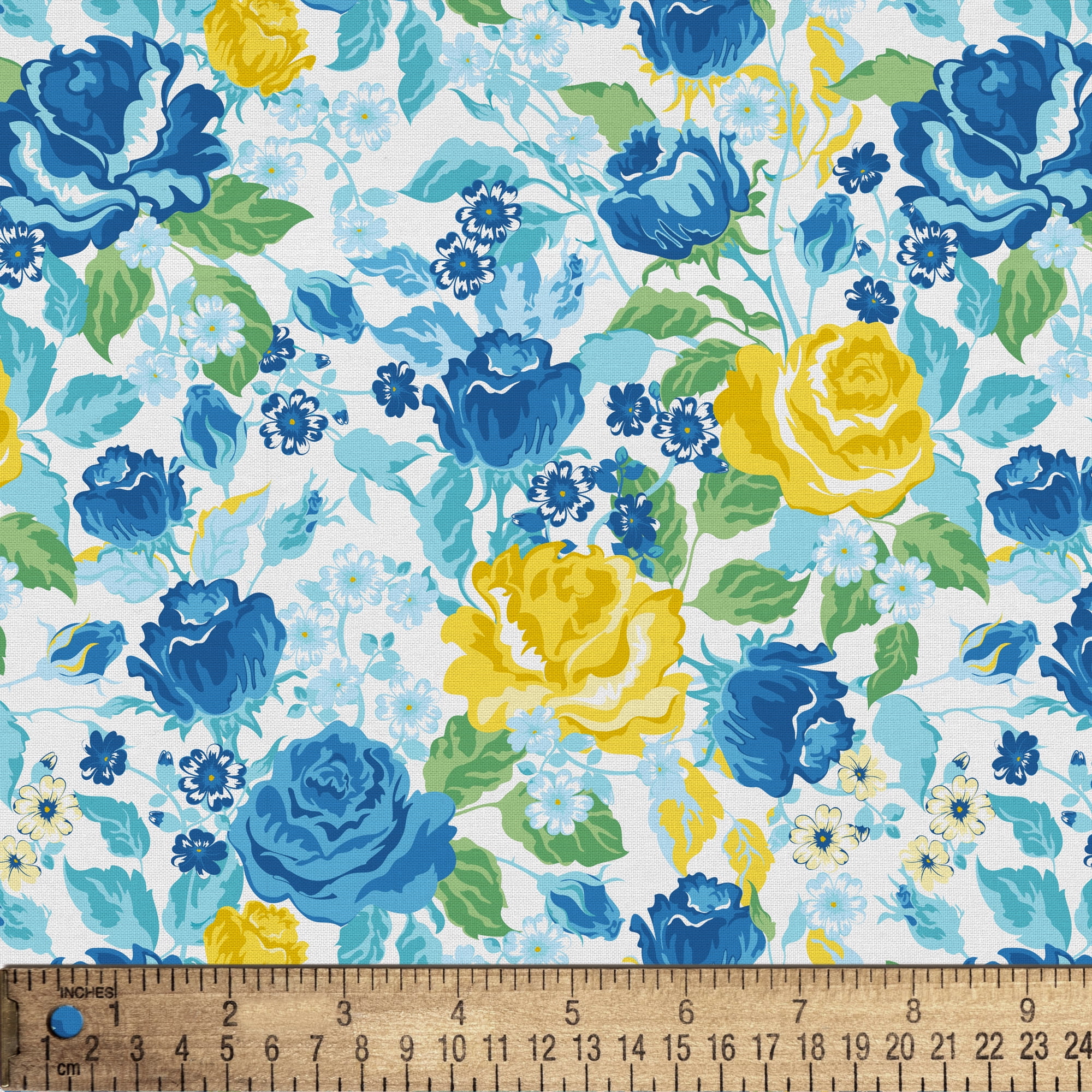 1 Yard 100% Cotton Spring has Sprung, White, 44" Wide for Quilting & Sewing by David Textiles