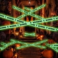 thumbnail image 5 of Halloween Decorative Barrier Tape,Glow In Dark Ghost Warning Strip with Flexible Cuttable Texture,Long Halloween Prop for Yard Escape Room Classroom Party Scene Layout(Green), 5 of 7