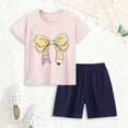 thumbnail image 2 of larppty Girls Pajamas Set 2-Piece Short Sleeve Summer Toddler PJs Sleepwear Sizes 3-12 Years（Light Pink， 5-6 Years）, 2 of 9