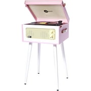 Arkrocket Discovery Bluetooth Record Player with Speakers & Removable Legs (Pink White)