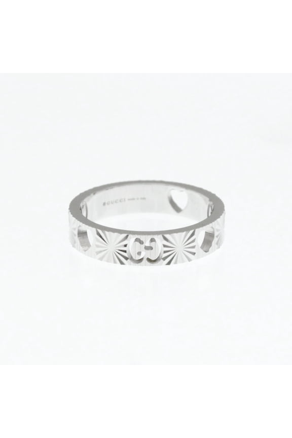 Pre-Owned Gucci Icon Heart Ring White Gold (18K) Fashion No Stone Band Ring Silver (Good)