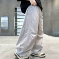 thumbnail image 5 of WAVSUF Boys Cotton Pants Elastic Waist with Pocket Baggy Fit Kids Summer Casual Trendy Pants Gray Size 8, 5 of 10
