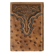 Ariat® Men's Floral Embossed Brown Tri-Fold Wallet A3553202