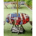 thumbnail image 4 of Fsddascl Independence Day Outdoor Tablecloth - 54 Inch Round Dining Table Cover, 4th of July Bird USA Flag Flower Bird Waterproof Outdoor Table Cloth with Umbrella Hole & Zipper for Picnic/Patio, 4 of 7