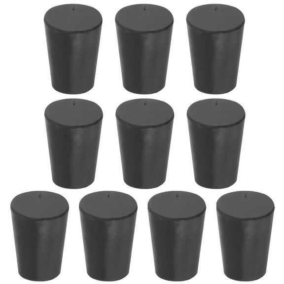 Uxcell 1# Solid Rubber Stoppers Tapered Lab Seal Plug Test Tube Bungs, Black 10 Pack