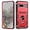 Red for Google Pixel 8a, variant on Design for Google Pixel 8a Phone Case with Camera Lens Ring Holder Kickstand Heavy Duty Rugged Shockproof Military Grade Bumper Protective Cover for Women Men Girls 6.1 inch Red