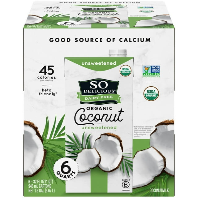 So Delicious Unsweetened Organic Coconut Milk, 32 fl. oz., 6 pk.
