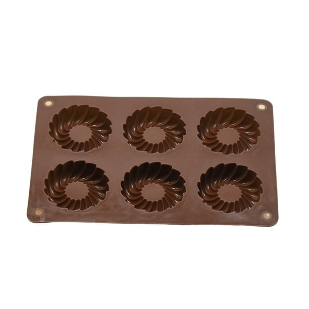 Pisexur Batería de cocina Moldes de silicona para galletas de chocolate redondas de 6 cavidades para la cocina del hogar