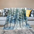 thumbnail image 5 of FCXZI Trees Snow Watercolor Flannel Blanket Soft Warm Multi-Purpose 30*40in, 5 of 7