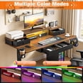 thumbnail image 3 of Sioweci Electric Standing Desk with Drawers, 48 x 24 Inch Height Adjustable Gaming Desk with Monitor Stand, Power Outlets & LED Lights, Home Office Sit Stand Up Desk with Memory Preset, 3 of 11