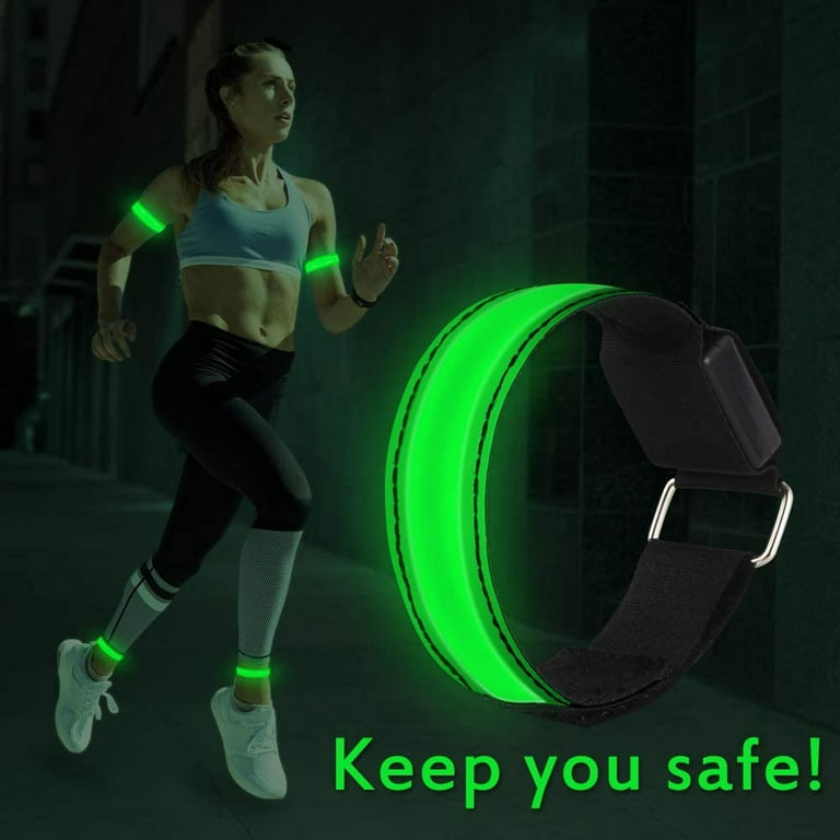 Reflective LED Armbands for Running, Elastic LED Wristband Glow in The  Dark, Sports Bracelet, Safety Arm Bands for Runners, Campers, Joggers,  Cyclists 