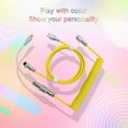 thumbnail image 2 of Cameland Coiled Usb C Cable For Gaming Keyboard Rgb Double-Sleeved Mechanical Keyboard Cable with Detachable Metal 1.5M Usb-C To Usb-A, 2 of 8