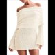 thumbnail image 2 of Vestido Elegante Tipo Suéter de con Hombros Descubiertos para Mujer, Ajustado, de Larga y Crochet Albaricoque S, 2 of 7