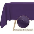 thumbnail image 2 of 60x84inches Elegant Purple Tablecloth Rectangular Solid Color Polyester Fabric Table Cloth Washable Wrinkle Resistant Table Cover for Kitchen Dining Wedding Baby Shower Buffet Party Decor, 2 of 7
