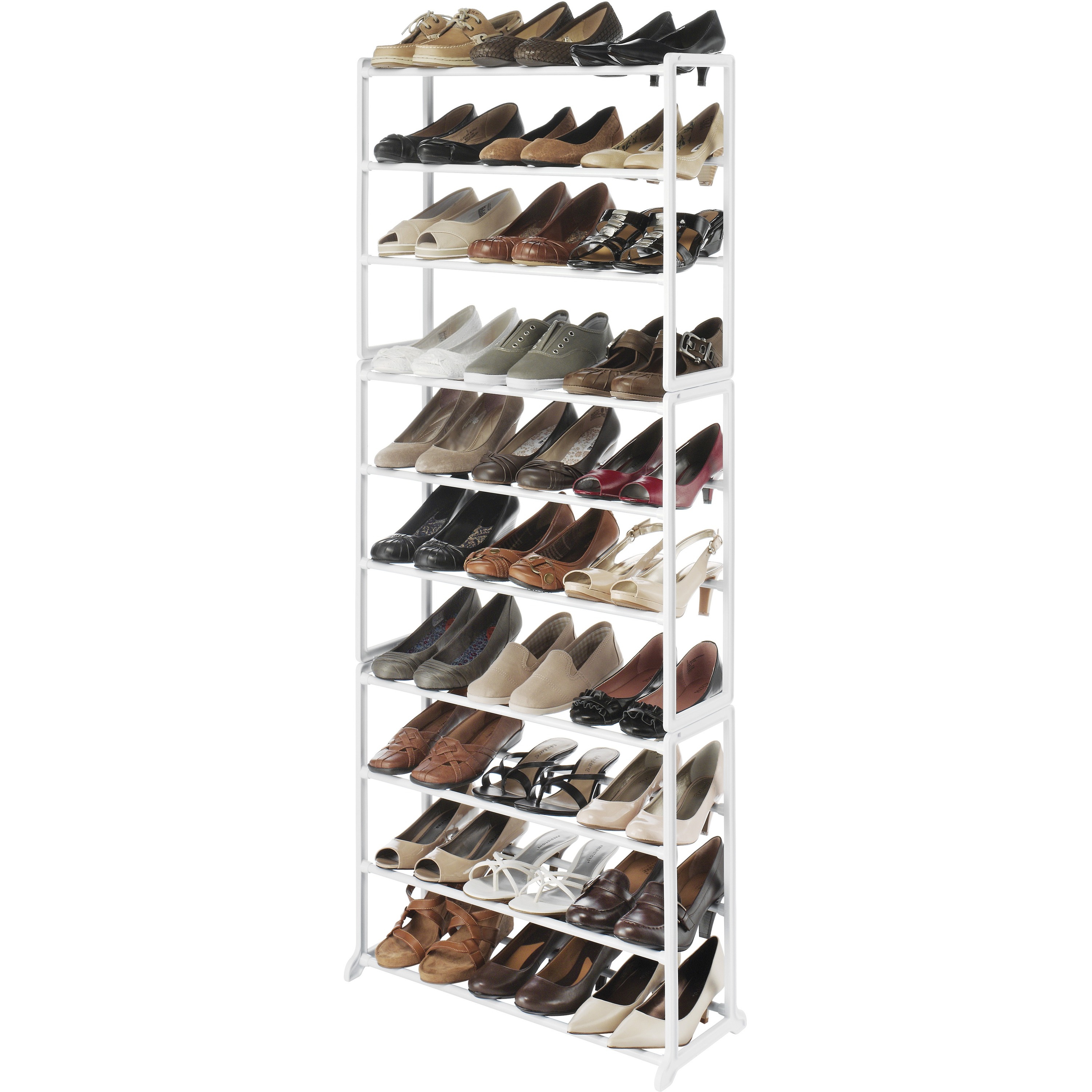 Whitmor 10-Tier 30 Pair Floor Shoe Rack - White - Plastic - image 3 of 8