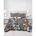 thumbnail image 2 of Quilt King Size Bedding Set, Farmhouse Stone Reversible Summer Quilt 3 Pieces, Vintage Rustic Nature Geometric Wall Lightweight Bedspreads Coverlets with 2 Pillow Shams for All Seasons, 2 of 5