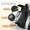thumbnail image 5 of Florich One-Piece Lumbar Support&Car Headrest Pillow, 2-in-1 Memory Foam Car Seat Headrest with Lumbar Cushion Ergonomic Support Pillow for Neck Back Pain Relief, Black, 5 of 10