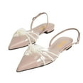 thumbnail image 3 of XYD Women Elegant Pearl Closed Pointy Toe Flats Buckled Strap Shopping Date Daily Sandal Shoes Size 15 Nude, 3 of 4