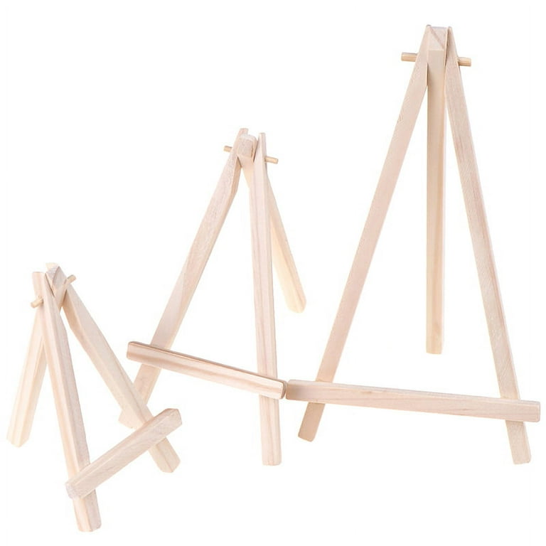 JETTINGBUY 3PCS Mini Wooden Tripod Easel Display Painting Stand Card Canvas  Holder