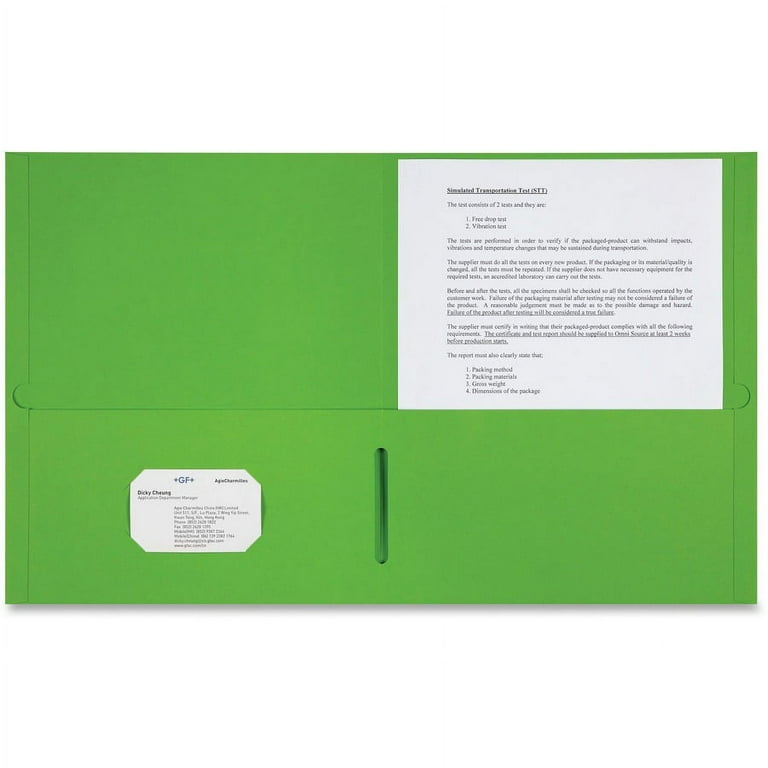 Sparco Letter Pocket Folder - 8 1/2 Sparco Letter Pocket Folder - 8 1/2
