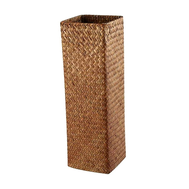Cesta de flores de ratán, botella, florero, maceta, macetero tejido decorativo bohemio, cesta para restaurante, bar, apartamento, decoración del hogar Marrón mayimx Cesta de flores