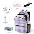 thumbnail image 4 of Purple Lavender Print Backpack for Business Daypack College Canvas Bags Durable, 4 of 6