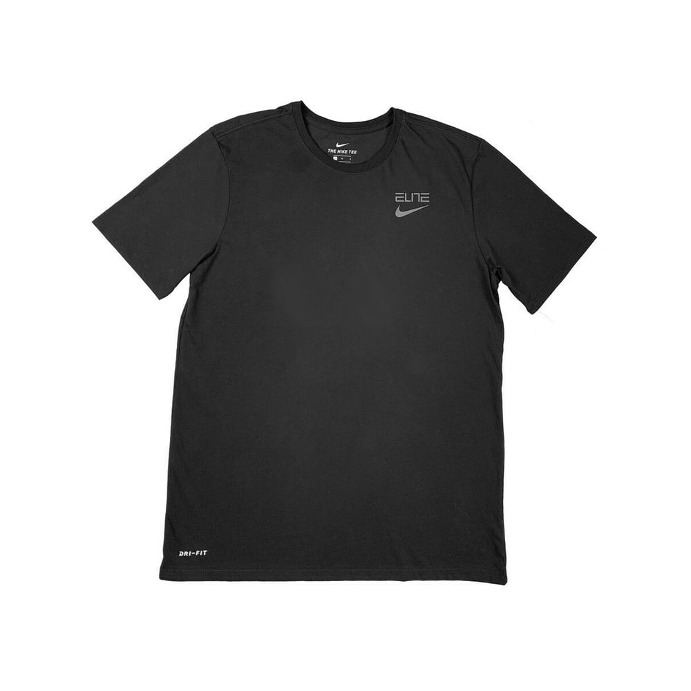 Nike - Nike Mens Dri-Fit Elite Tee Back Stripe Shirt Black/Grey New (L ...