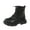 Black, variant on Autumn Leather Combat Zipper Lace up Boots (Toddler/Little Kids) Children Winter Fashion Casual Ankle Boots White 10 M(27)