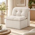 thumbnail image 3 of MEIGUGAO Armless Chenille Bean Bag Chair, 31.5-Inch,Beige, 3 of 7