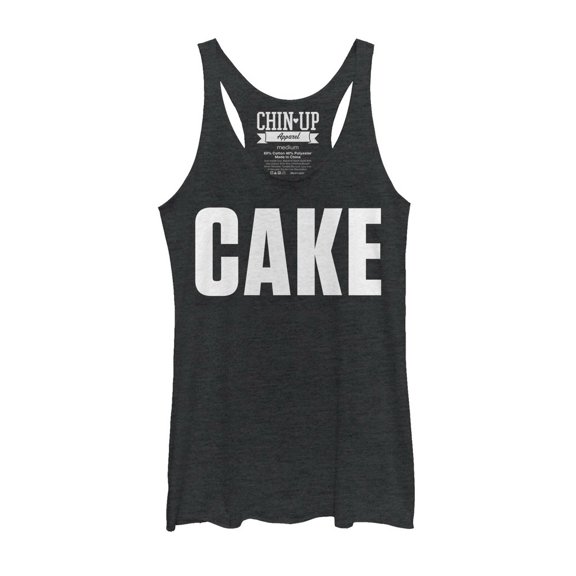 Women's CHIN UP Cake Racerback Tank Top Black Heather Small