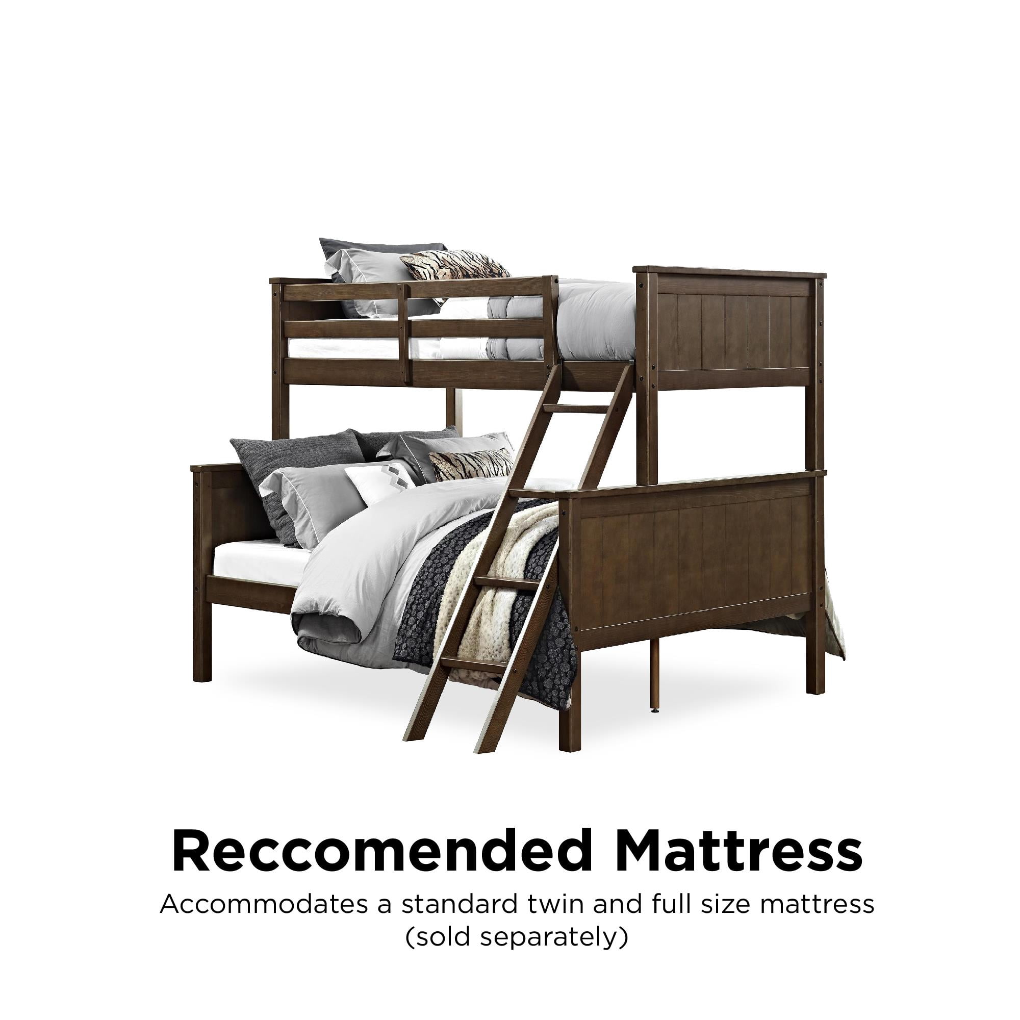 Better Homes and Gardens Ashcreek Twin over Full Bunk Bed, Mocha