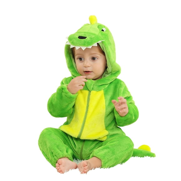 Disfraz de bebé Dream Cosplay con diseño de dinosaurio, mono de franela