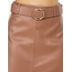 thumbnail image 3 of Falda vinipiel con cinto color Caramelo AMAD Casual para mujer talla S, 3 of 5