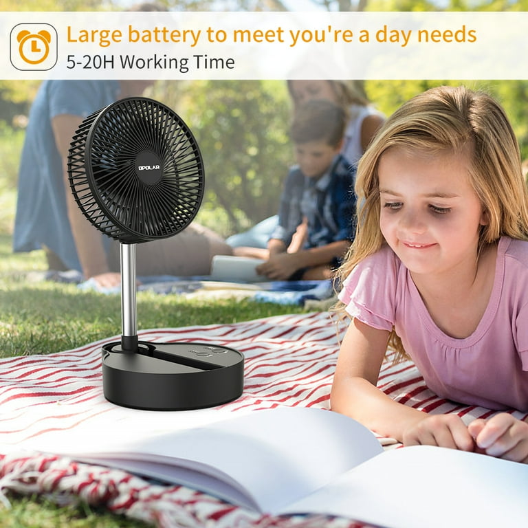 Battery Operated Clip on Fan with Camping Lantern, 4 Speeds & Timer, 10000mAh Battery Operated Clip Fan for Bed, Outdoor