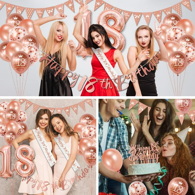 Décorations De 15e Anniversaire Pour Garçons Et Filles, Décorations De Fond Bleu Argenté Pour 15e Anniversaire, Nappe « Happy 15th Birthday », Tourbillons à Suspendre, Drapeau Triangulaire