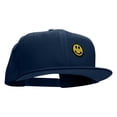 thumbnail image 5 of Round Smiley Face Patched Wool Blend Pro Style Snapback - Navy OSFM, 5 of 5