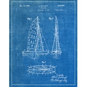 Original Sailboat Artwork Submitted In 1938 - Nautical - Patent Art Print