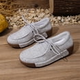 thumbnail image 6 of IEMIEMIEM Women’s Canvas Loafers Breathable Lace-Up Platform Casual Soft Comfort Walking Shoes Lightweight Non Slip Wedge Sneakers for Daily Outdoor Travel Work All Day Standing Wear Gray 7.5 Wide, 6 of 6