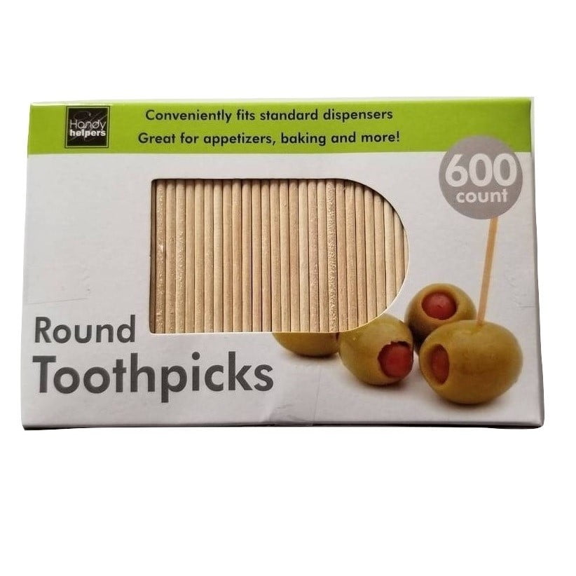 600Count Round 2.5" Long Wooden Toothpicks Great for Appetizers