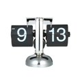 thumbnail image 1 of Small Scale Table Clock Retro Flip Over Clock Stainless Steel Flip Internal Gear Operated Quartz Clock Black/White, 1 of 7