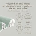 thumbnail image 2 of over&back 18x108 Woven Frayed Chambray Cotton Table Runner - Washable Table Runners for a Custom Home Decor Tablescape - Hand-Finished Frayed Edges - Coffee Table, Dinner Table, Living Room - Green, 2 of 9
