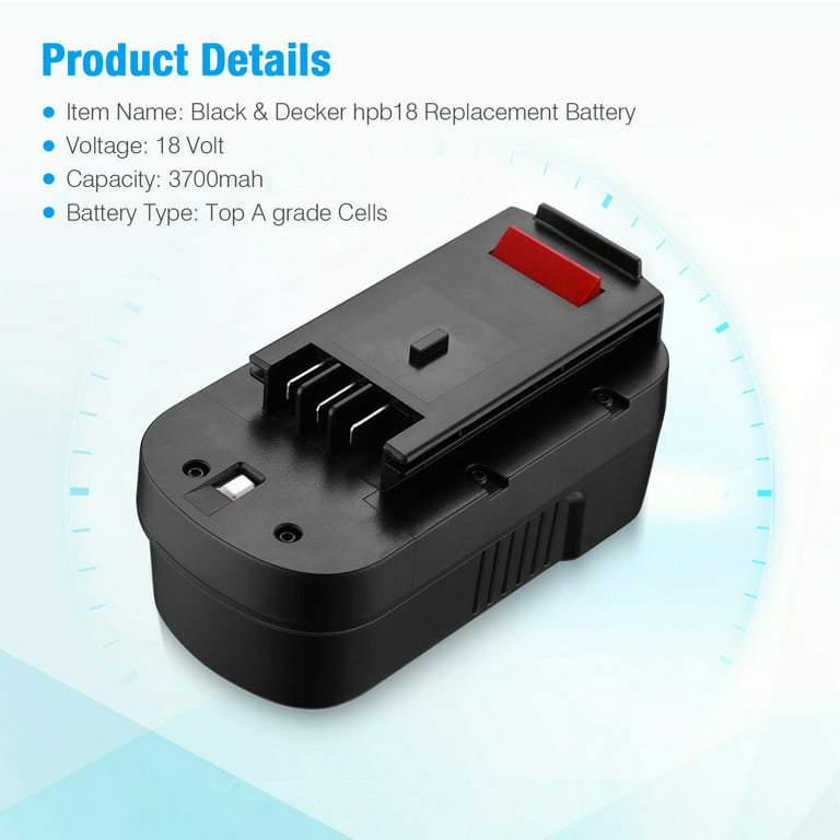 Replacement 18V Battery for Black & Decker Hpb18 | CD182K-2 by Factory Essentials - 3000 mAh - NiCd (2 Pack)
