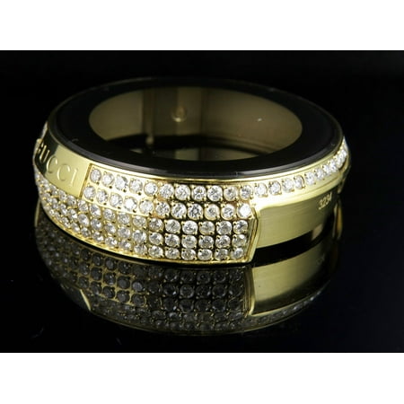 Gucci Gucci YA 114 Yellow Gold Plated Diamond Case with White Diamonds (6.5 Ct)